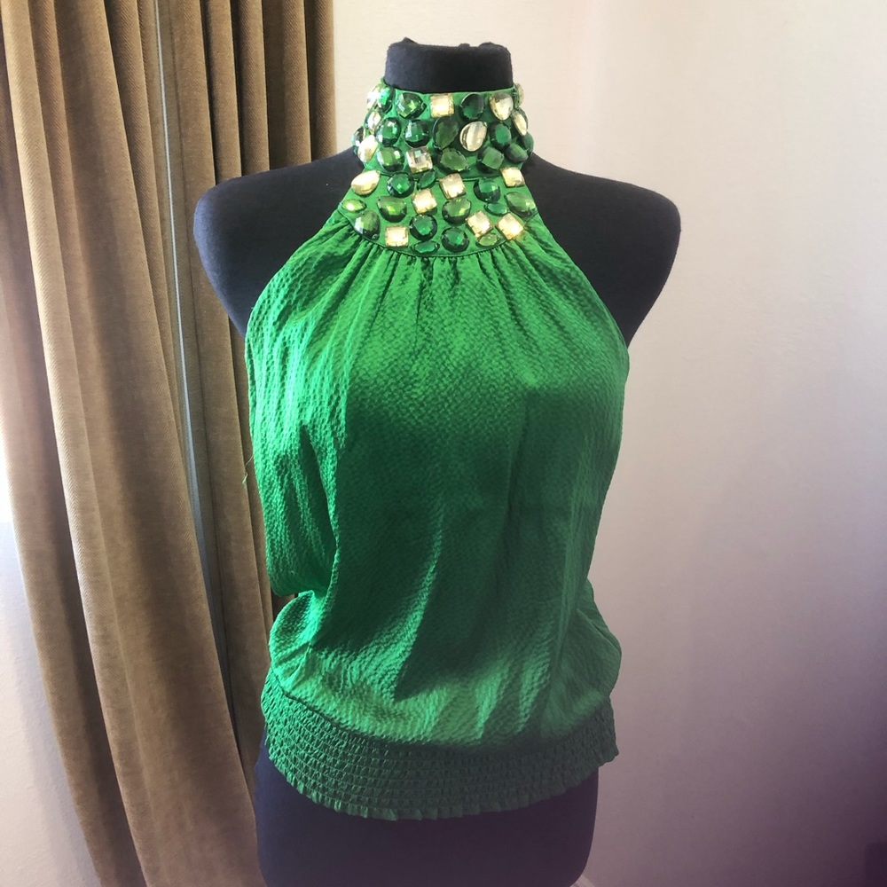 Beautiful halter top with rhinestone